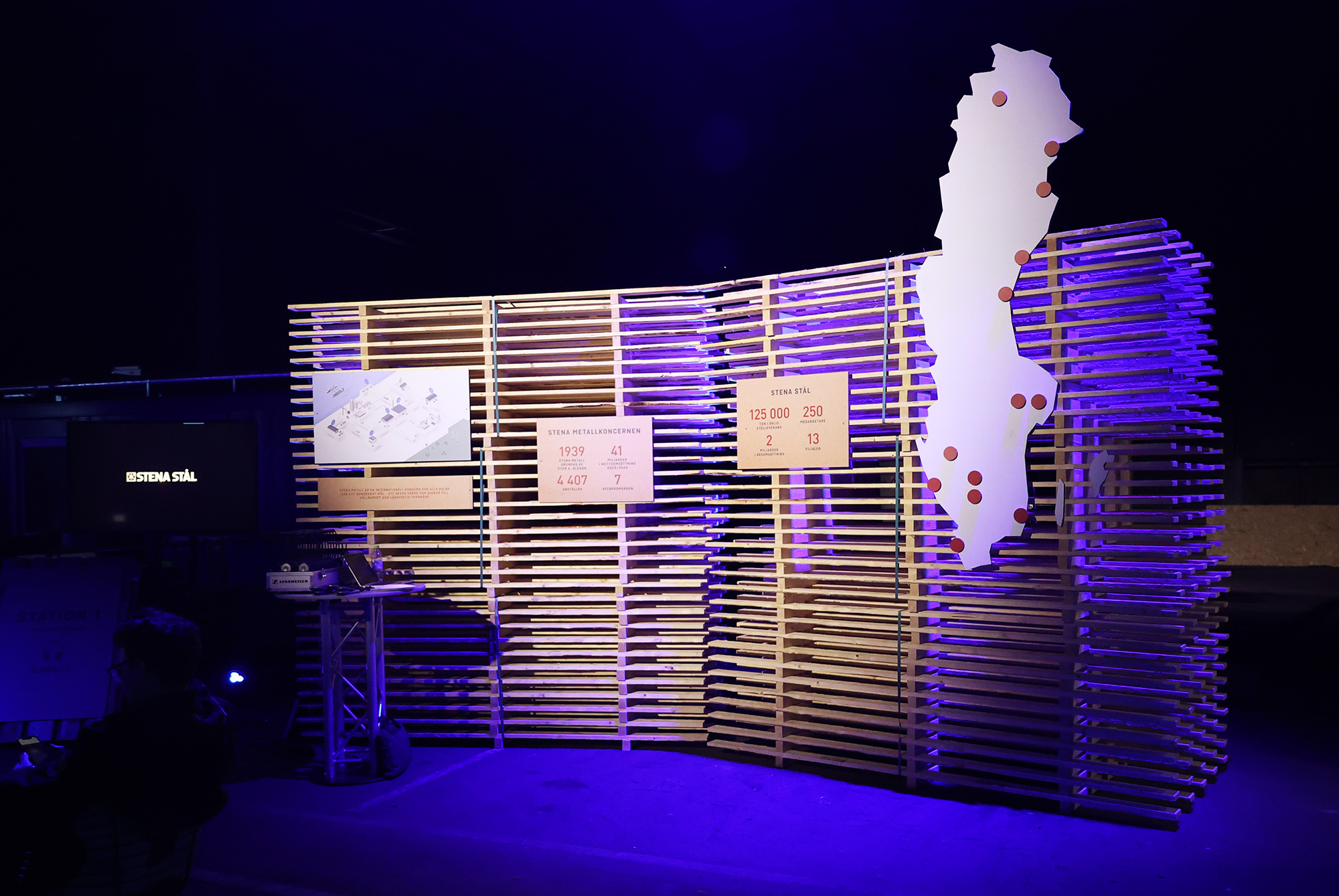 Map over sweden with signs explaining Stena Stål numbers