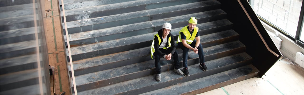 trappa i kontorsbyggnad vid Merkurhuset